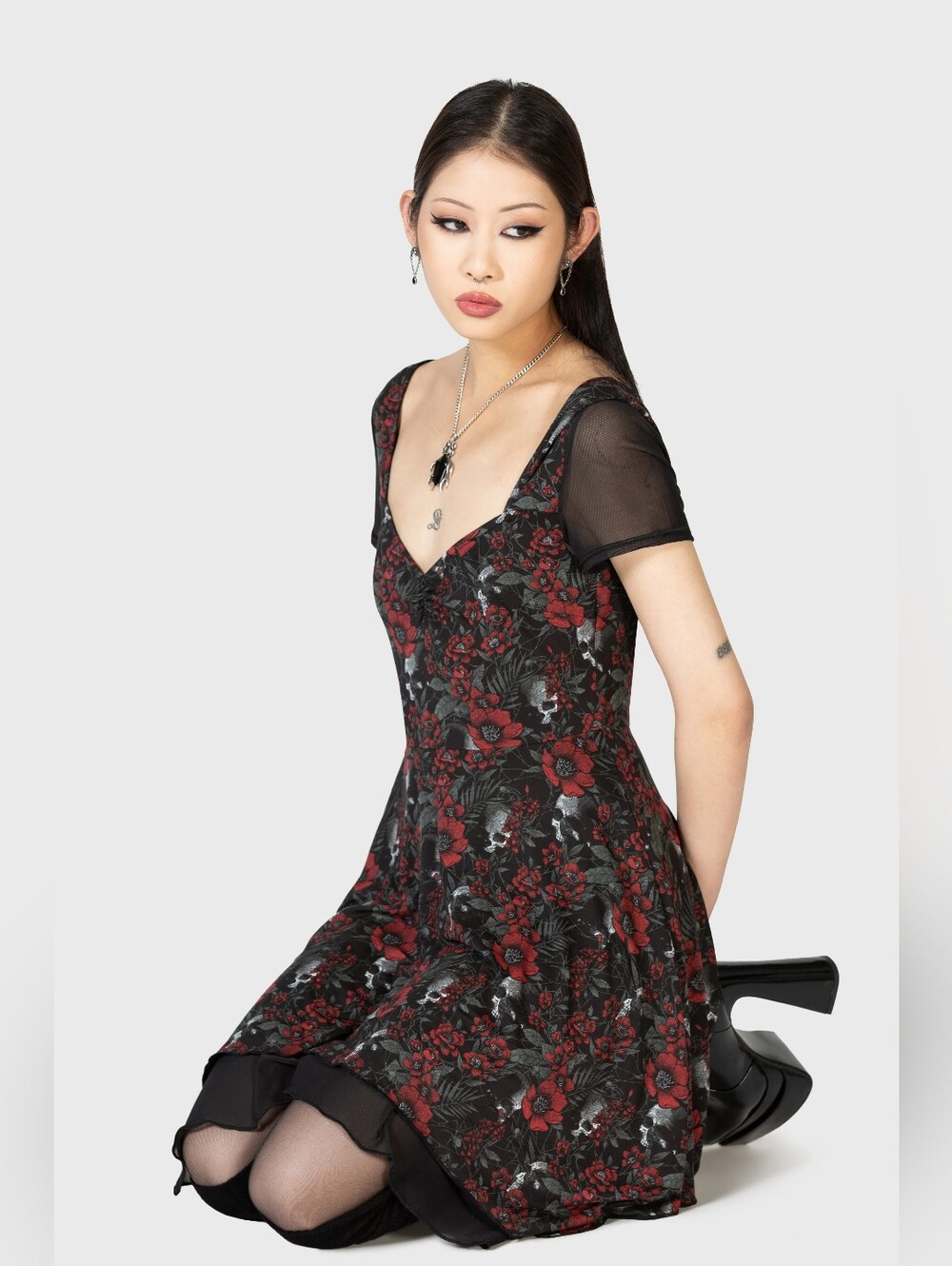 Killstar Crimson Decay Mini Dress